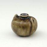 Edwin and Walter Martin for Martin Brothers, a miniature stoneware vase, 1904, twin handled squat