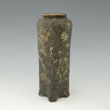 Robert Wallace Martin for Martin Brothers, a relief moulded Aquatic stoneware vase, 1907, square