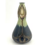 Francis Pope for Royal Doulton, a stoneware vase, 1904, conical double gourd form, sgraffito