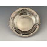 An Arts and Crafts silver bowl, Philip Frederick Alexander, London 1921, planished circular form