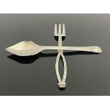 An Arts and Crafts silver spoon and fork, Adrian Harlaar