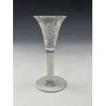 A Jacobite type opaque twist wine glass