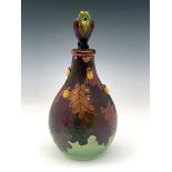 Sally Tuffin for Dennis Chinaworks, oak leaves and owl, bottle vase and cover, 24.5cm high