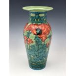 Sally Tuffin for Dennis China Works, Poppy vase, inverse baluster form, 36cm high