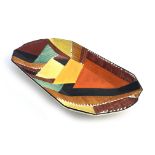 Susie Cooper for Gray's Pottery, an Art Deco tray, chamfered rectangular form, painted with
