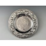 An Arts and Crafts silver broad rimmed dish, Philip Frederick Alexander, London 1905