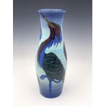 Sally Tuffin for Dennis Chinaworks, Heron vase, slender baluster form, 34cm high