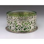 An Arts and Crafts silver and glass dish, George U