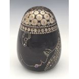 Sally Tuffin for Dennis Chinaworks, African head vase, ovoid form, 20cm high