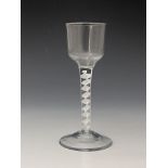 An opaque twist wine glass