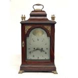 William Beavington, Stourbridge, a George III mahogany bracket clock, caddy top with brass swing