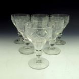 A set of six George III cut glass rummers