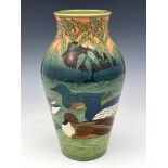 Sally Tuffin for Dennis China Works, Limited Edition vase, Ducks on River, 36.5cm high