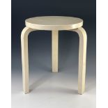 Alvar Aalto for Finmar, an Art Deco model 60 stool, designed circa 1933, made circa 1940, birch