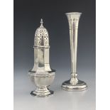 A George V silver sugar caster, Martin, Hall and Co., Sheffield 1916
