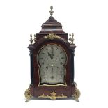 Spencer & Perkins, London, a George III mahogany bracket clock, caddy top with brass flame