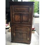 George111 oak standing corner unit. Fitted 2 raised doors%. 196 h x107w.cm