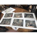 After William Hogarth, Marriage A-la-Mode, a set of six prints, 34 by 43cm, unframed (6)