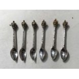 A set of six Elizabeth II silver Jubilee coffee spoons, Stuart Devlin, London 1977, Coronation Crown