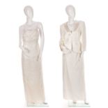 Anna Molinari, three items of clothing, to include a full-length silk dress featuring grosgrain