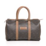 Christian Dior, a vintage Boston bag, featuring the maker's blue honeycomb monogram coated canvas