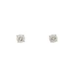 A pair of 18ct gold brilliant-cut diamond single-stone stud earrings, estimated total diamond weight