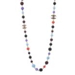 Chanel, a multicoloured bead necklace, designed with gold-tone hardware, featuring enamelled CC