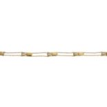 Liberty & Co., an Arts & Crafts gold mother-of-pearl bracelet, with partially concealed push-piece