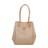 Celine, a vintage Macadam handbag, crafted from the maker's macadam coated canvas exterior, with tan