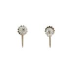 A pair of 18ct gold old-cut diamond single-stone earrings, estimated total diamond weight 0.60ct,