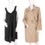See by Chloe, four items of clothing, to include a beige trench coat, a pair of white classic flared
