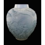 Rene Lalique, an Archers opalescent glass vase, model 893, designed circa 1921, polished and frosted