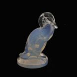 Rene Lalique, a Canard opalescent glass seal, model 219, designed circa 1925, polished, incised mark