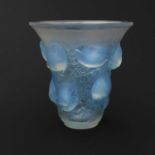 Rene Lalique, a Saint Francois opalescent glass vase, model 1055, designed circa 1930, frosted and