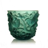Rene Lalique, an Avalon turquoise glass vase, model 986, designed circa 1927, polished and
