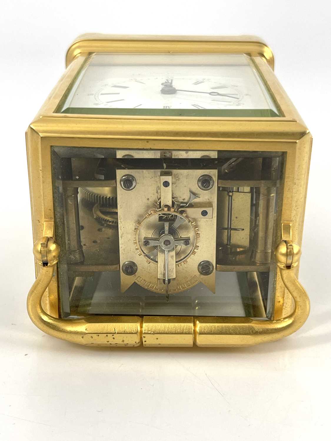 Le Roy & Fils, Paris, a gilt brass carriage clock, early 20th Century, five glass cornice case - Image 5 of 5
