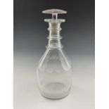 A George III Prussian form glass decanter