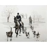 Y Tom Keating (British, 1917-1984), 'Out Hunting', signed l.r., titled verso, watercolour, 24 by