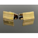 A pair of 9 carat gold cufflinks, swivel bar backs, fluted rectangular form, 2cm long, 6.0g