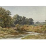 Joseph A. Powell (British, act.1901-194), 'A Summer Stream'. signed l.r., titled verso, watercolour,