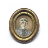 British School, circa 1820, oval portrait miniature of Ann, daughter of Rev Thomas XXXX of