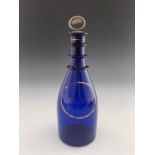 A Bristol blue glass brandy decanter