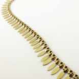 A yellow gold fringe necklace, with French marks, tests as 18ct gold, approximately 25.3g