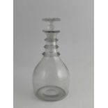 A George III three ring neck glass decanter