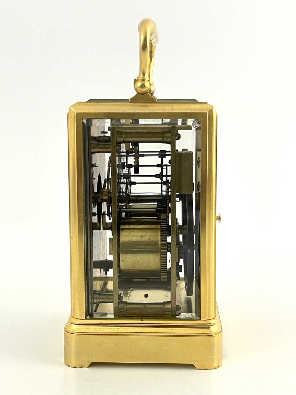 Le Roy & Fils, Paris, a gilt brass carriage clock, early 20th Century, five glass cornice case - Image 3 of 5