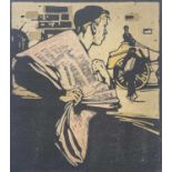 William Nicholson (British, 1872-1949), 'Newsboy' from London Types, lithograoh in colours,