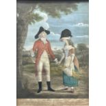 R..Sayer and J..Bennett, 'Palemon & Lavinia', colour print, London 1782, 33 by 25cm, wooden frame