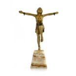 Demetre Chiparus, Dancer of the Ganges (Chain Dancer), an Art Deco gilt and enameled bronze