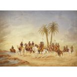 Anglo Indian School (19th century), Detachment of the 9th Bengal Irregular Cavalry, watercolour,