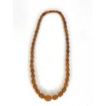 A copal bead necklace